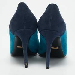 Gucci Tricolor Suede and Leather Pointed Cap Toe Pumps Size 40