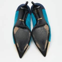 Gucci Tricolor Suede and Leather Pointed Cap Toe Pumps Size 40