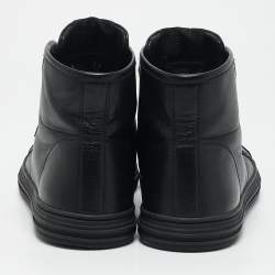 Gucci Black Leather California Studded High Top Sneakers Size 39