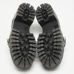 Gucci Black Leather GG Slip On  Loafers Size 40