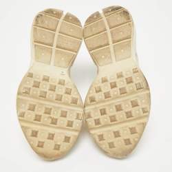 Gucci Cream Leather Vintage Logo Rhyton Sneakers Size 38