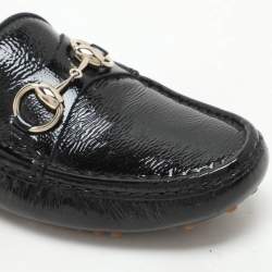 Gucci Black Patent Leather Horsebit Loafers Size 35.5