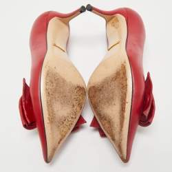 Gucci Red Leather Queen Margaret Pumps Size 36.5