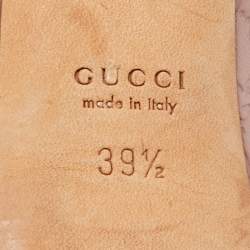 Gucci Beige Microguccissima Leather Peep Toe Platform Pumps Size 39.5