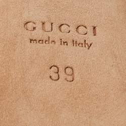 Gucci Brown Microguccissima Leather Peep Toe Platform Pumps Size 39