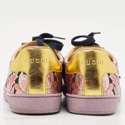 Gucci Multicolor Canvas and Leather  GG Floral  Ace Low Top Sneakers Size 39.5