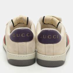 Gucci  Multicolor Nubuck Leather and Canvas Screener Sneakers Size 38.5