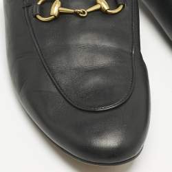 Gucci Black Leather Princetown Flat Mules Size 37