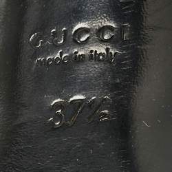 Gucci Purple/Black Leather Brogue Round Toe Platform Pumps Size 37.5