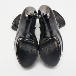 Gucci Black Leather Zipped Ankle Length Boots Size 39