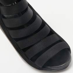 Gucci Black Leather Elastic Olimpia Open Toe Ankle Booties Size 37