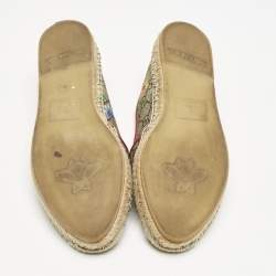 Gucci Beige/Brown GG Supreme Canvas Pilar Print Espadrille Flats Size 38.5