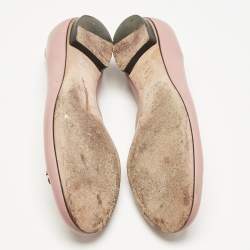 Gucci Pink Leather Horsebit Ballet Flats Size 37