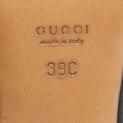 Gucci Black GG Canvas and Leather Vintage Horsebit Chain Mules Size 39