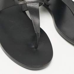 Gucci Black Leather Horsebit Thong Flats Size 39.5