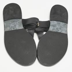 Gucci Black Leather Horsebit Thong Flats Size 39.5