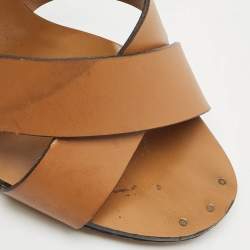 Gucci Brown Python and Leather Crisscross Ankle Strap Sandals Size 38