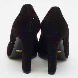Gucci Black Suede Alma Classic Loafer Pumps Size 38.5