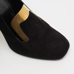 Gucci Black Suede Alma Classic Loafer Pumps Size 38.5