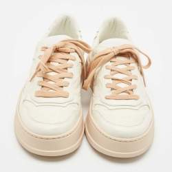 Gucci White Jumbo GG Embossed Leather Low Top Sneakers Size 39.5