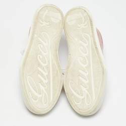 Gucci Pink GG Canvas and Leather Cap Toe Low Top Sneakers Size 36