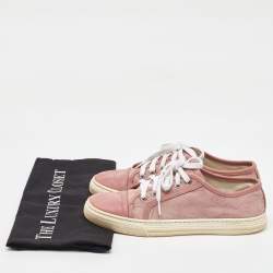 Gucci Pink GG Canvas and Leather Low Top Sneakers Size 36.5