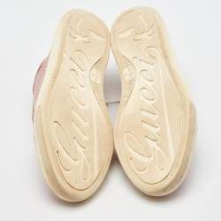 Gucci Pink GG Canvas and Leather Low Top Sneakers Size 36.5