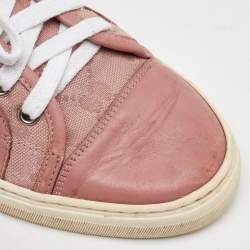 Gucci Pink GG Canvas and Leather Low Top Sneakers Size 36.5