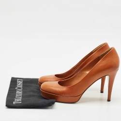 Gucci Brown Leather Betty Platform Pumps Size 38