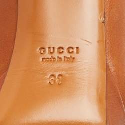 Gucci Brown Leather Betty Platform Pumps Size 38