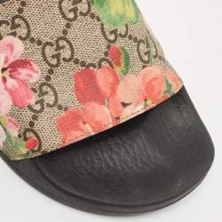 Gucci Multicolor Blooms GG Supreme Canvas Pool Slides Size 35