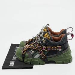 Gucci Multicolor Mesh, Suede and Leather Flashtrek Chunky Sneakers Size 37