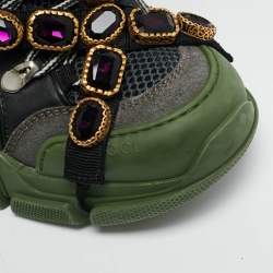 Gucci Multicolor Mesh, Suede and Leather Flashtrek Chunky Sneakers Size 37
