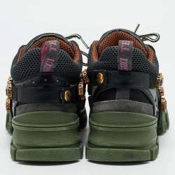 Gucci Multicolor Mesh, Suede and Leather Flashtrek Chunky Sneakers Size 37