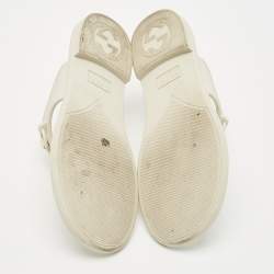 Gucci Grey Rubber Horsebit Thong Flats Size 39