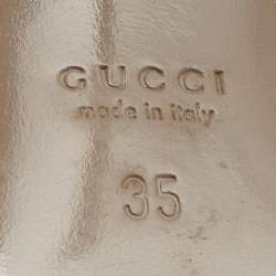 Gucci Burgundy Patent Leather Horsebit Ursula Sandals Size 35