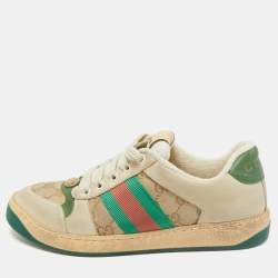 Gucci  Multicolor Nubuck Leather and Canvas Screener Sneakers Size 36