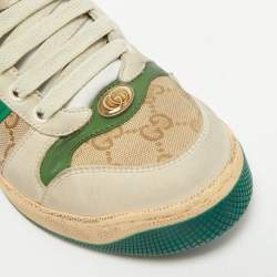 Gucci  Multicolor Nubuck Leather and Canvas Screener Sneakers Size 36
