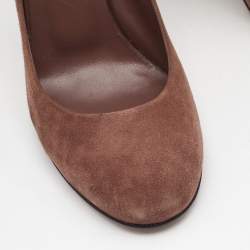 Pre Owned Gucci Brown Suede Goldie Platform Pumps Size 40