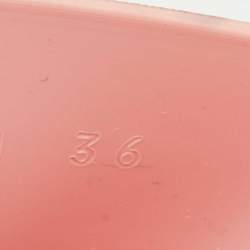 Gucci Pink Rubber Logo Platform Slides Size 36