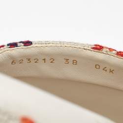 Gucci Beige Jacquard GG Marmont Espadrille Flat Slides Size  38