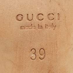 Gucci Beige GG Canvas and Leather Horsebit Mule Sandals Size 39