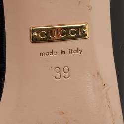 Gucci Black Guccissima Patent Horsebit Hollywood Pumps Size 39