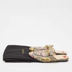 Gucci Beige Tiger Print GG Supreme Canvas Princetown Mules Size 39