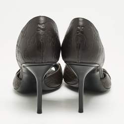 Gucci Brown Guccissima Leather Horsebit D'orsay Peep Toe Pumps Size 37