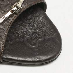 Gucci Brown Guccissima Leather Horsebit D'orsay Peep Toe Pumps Size 37