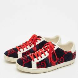 Gucci Tricolor GG Terry Fabric and Leather Ace Sneakers Size 38