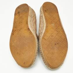 Gucci Beige Leather Slip On  Espadrille Flats Size 37