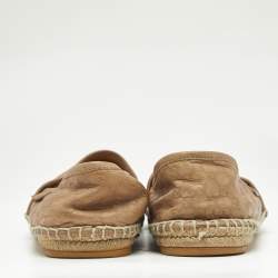 Gucci Beige Leather Slip On  Espadrille Flats Size 37