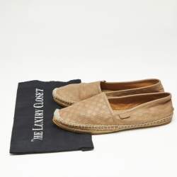 Gucci Beige Leather Slip On  Espadrille Flats Size 37